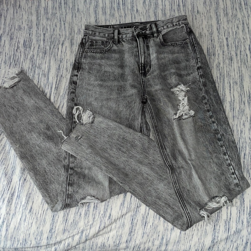 Faded black jeans